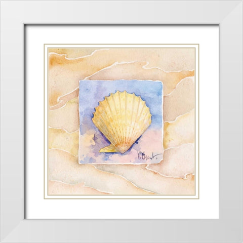 Scallop White Modern Wood Framed Art Print with Double Matting by Brent, Paul