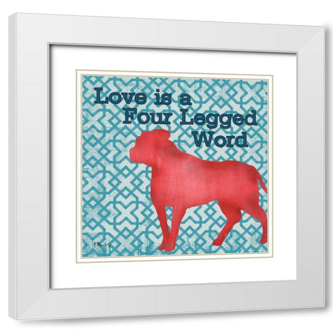 Patterned Pets Dog II White Modern Wood Framed Art Print with Double Matting by Brent, Paul