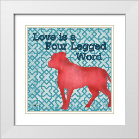 Patterned Pets Dog II White Modern Wood Framed Art Print with Double Matting by Brent, Paul