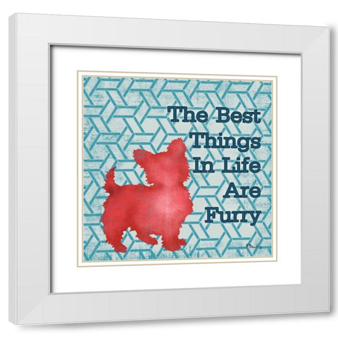 Patterned Pets Dog III White Modern Wood Framed Art Print with Double Matting by Brent, Paul