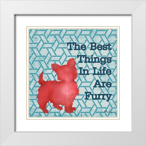 Patterned Pets Dog III White Modern Wood Framed Art Print with Double Matting by Brent, Paul