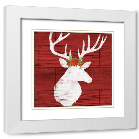 Holiday Lodge Silhouette I White Modern Wood Framed Art Print with Double Matting by Brent, Paul
