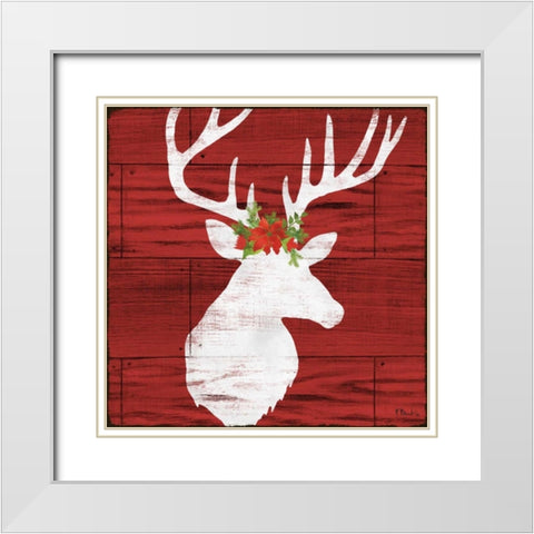 Holiday Lodge Silhouette I White Modern Wood Framed Art Print with Double Matting by Brent, Paul