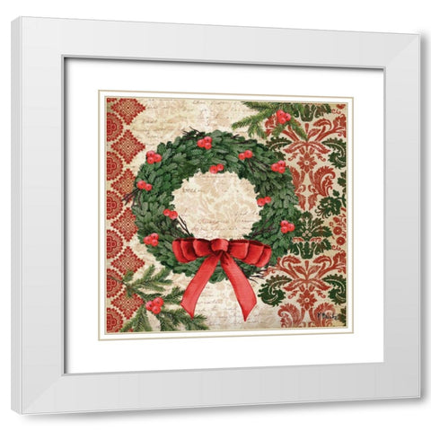Elegant Christmas II White Modern Wood Framed Art Print with Double Matting by Brent, Paul