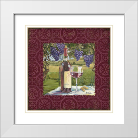 At the Vineyard Sq I White Modern Wood Framed Art Print with Double Matting by Brent, Paul