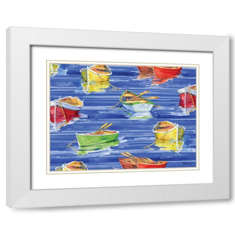 Rowboat Reflection White Modern Wood Framed Art Print with Double Matting by Brent, Paul