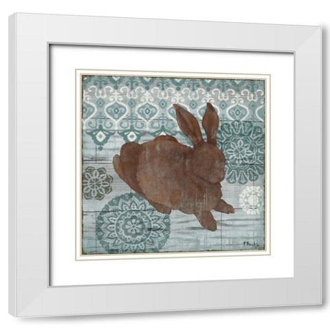 Woodland Ikat I White Modern Wood Framed Art Print with Double Matting by Brent, Paul