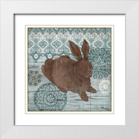 Woodland Ikat I White Modern Wood Framed Art Print with Double Matting by Brent, Paul