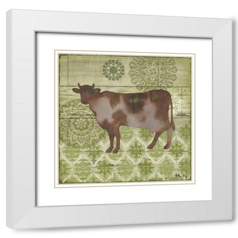 Woodland Ikat II White Modern Wood Framed Art Print with Double Matting by Brent, Paul