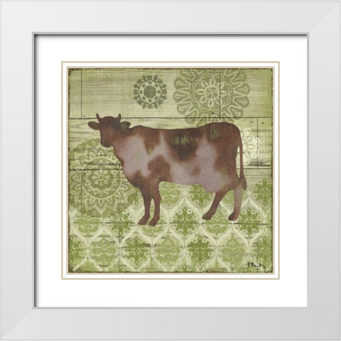 Woodland Ikat II White Modern Wood Framed Art Print with Double Matting by Brent, Paul