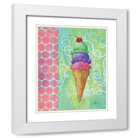 Frozen Delight II White Modern Wood Framed Art Print with Double Matting by Brent, Paul