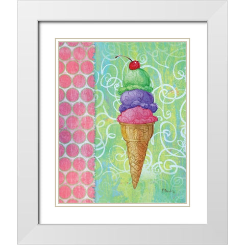 Frozen Delight II White Modern Wood Framed Art Print with Double Matting by Brent, Paul