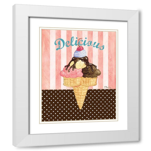 Ice Cream Shoppe I White Modern Wood Framed Art Print with Double Matting by Brent, Paul
