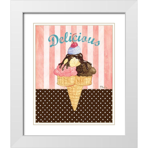 Ice Cream Shoppe I White Modern Wood Framed Art Print with Double Matting by Brent, Paul