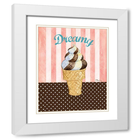 Ice Cream Shoppe II White Modern Wood Framed Art Print with Double Matting by Brent, Paul