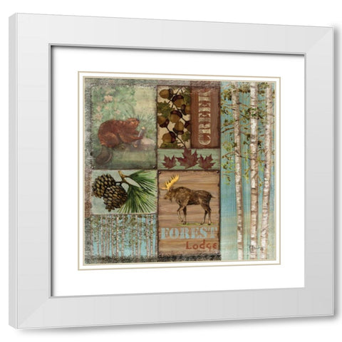 Moose Lodge White Modern Wood Framed Art Print with Double Matting by Brent, Paul