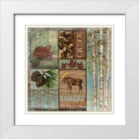 Moose Lodge White Modern Wood Framed Art Print with Double Matting by Brent, Paul