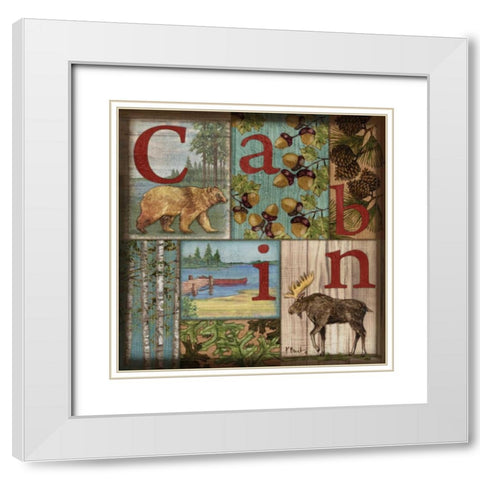 C is for Cabin White Modern Wood Framed Art Print with Double Matting by Brent, Paul