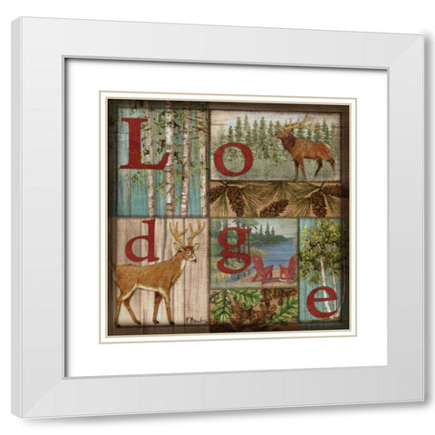 L is for Lodge White Modern Wood Framed Art Print with Double Matting by Brent, Paul