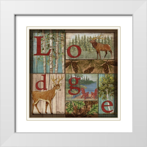 L is for Lodge White Modern Wood Framed Art Print with Double Matting by Brent, Paul