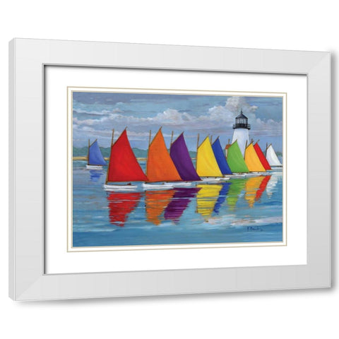 Rainbow Fleet White Modern Wood Framed Art Print with Double Matting by Brent, Paul