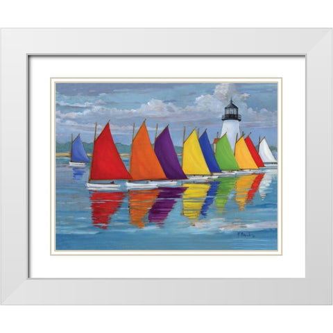 Rainbow Fleet White Modern Wood Framed Art Print with Double Matting by Brent, Paul