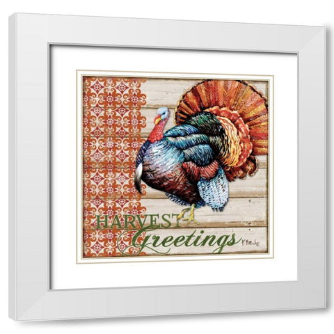 Give Thanks II White Modern Wood Framed Art Print with Double Matting by Brent, Paul