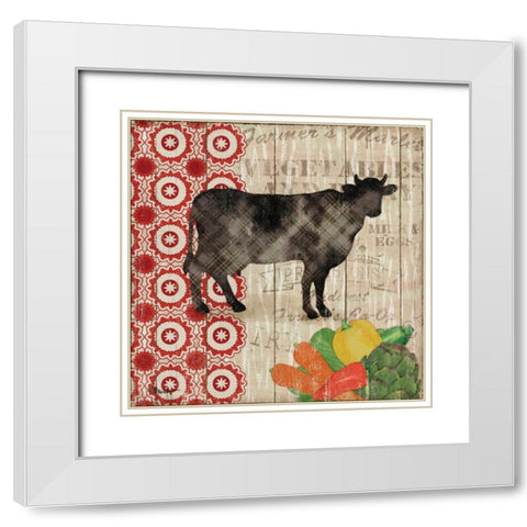 Farmers Market III White Modern Wood Framed Art Print with Double Matting by Brent, Paul
