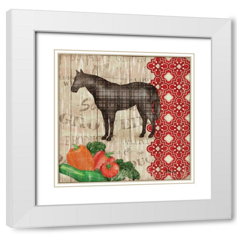 Farmers Market IV White Modern Wood Framed Art Print with Double Matting by Brent, Paul