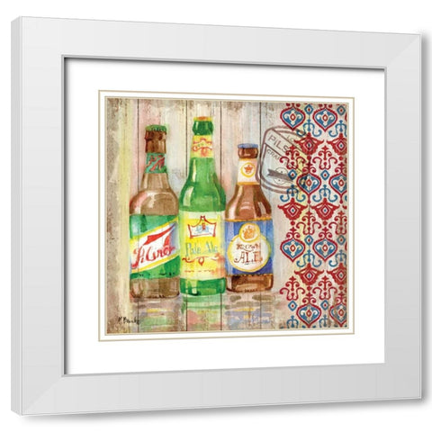 Bellevue Beer II White Modern Wood Framed Art Print with Double Matting by Brent, Paul