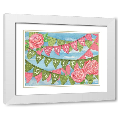 Happy Mothers Day White Modern Wood Framed Art Print with Double Matting by Brent, Paul