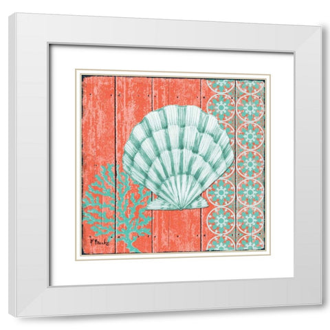 Coral Sea II White Modern Wood Framed Art Print with Double Matting by Brent, Paul