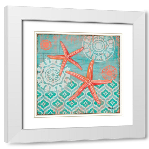 Coral Cove Shells II White Modern Wood Framed Art Print with Double Matting by Brent, Paul