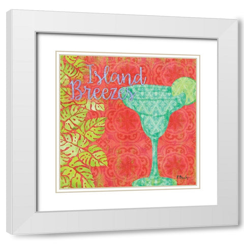 Island Breeze II White Modern Wood Framed Art Print with Double Matting by Brent, Paul