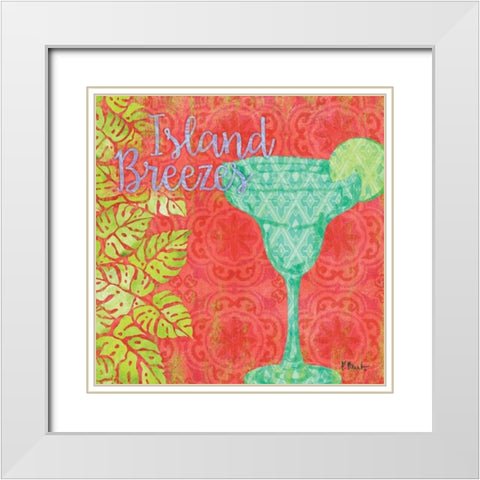Island Breeze II White Modern Wood Framed Art Print with Double Matting by Brent, Paul
