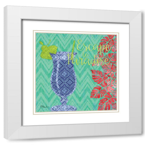 Island Breeze III White Modern Wood Framed Art Print with Double Matting by Brent, Paul
