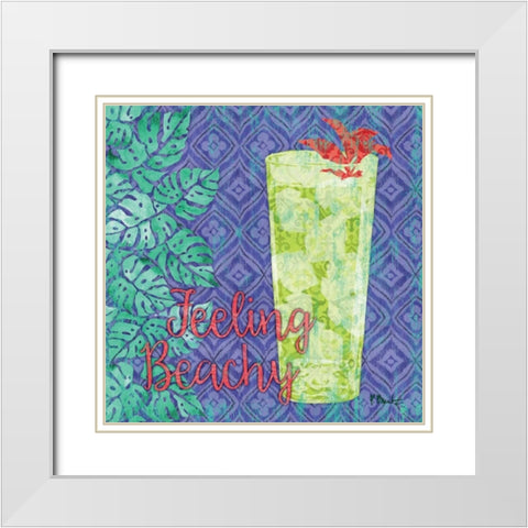 Island Breeze IV White Modern Wood Framed Art Print with Double Matting by Brent, Paul