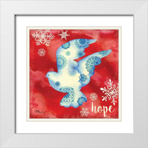 Peace Dove II White Modern Wood Framed Art Print with Double Matting by Brent, Paul