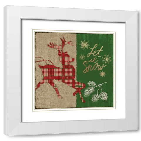 Tartan Holiday II White Modern Wood Framed Art Print with Double Matting by Brent, Paul