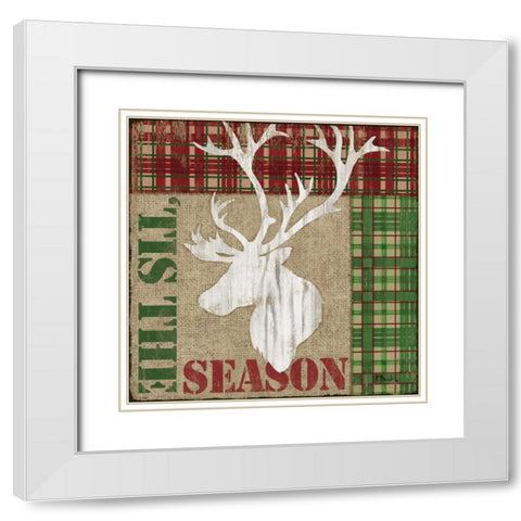 Holly Jolly Lodge II White Modern Wood Framed Art Print with Double Matting by Brent, Paul
