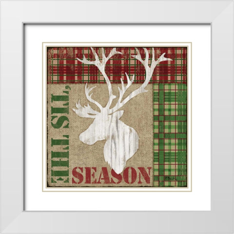 Holly Jolly Lodge II White Modern Wood Framed Art Print with Double Matting by Brent, Paul