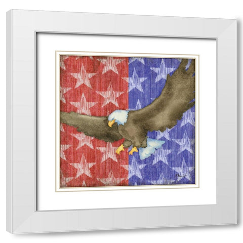 Brave Eagle II White Modern Wood Framed Art Print with Double Matting by Brent, Paul