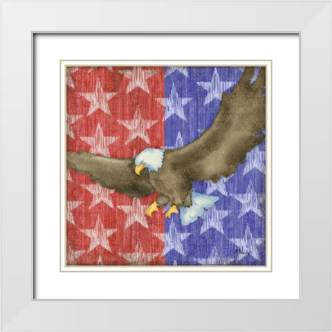 Brave Eagle II White Modern Wood Framed Art Print with Double Matting by Brent, Paul