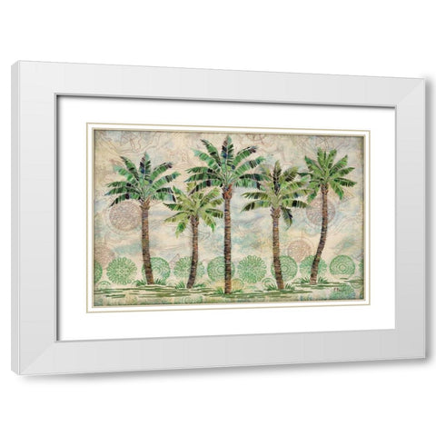 Delray Palm Horizontal White Modern Wood Framed Art Print with Double Matting by Brent, Paul