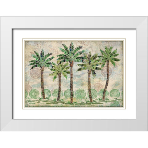 Delray Palm Horizontal White Modern Wood Framed Art Print with Double Matting by Brent, Paul