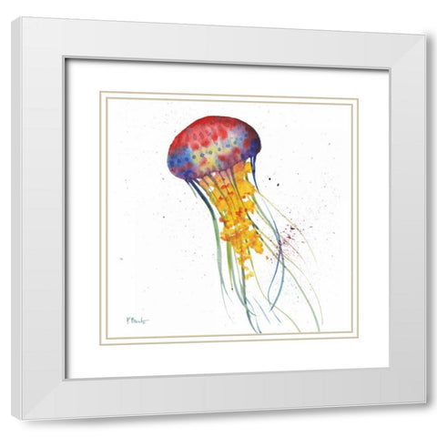 Deep Sea Jellies I White Modern Wood Framed Art Print with Double Matting by Brent, Paul