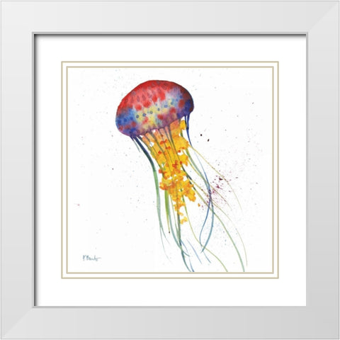 Deep Sea Jellies I White Modern Wood Framed Art Print with Double Matting by Brent, Paul