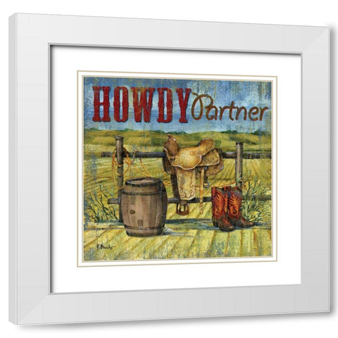 Howdy Partner I White Modern Wood Framed Art Print with Double Matting by Brent, Paul