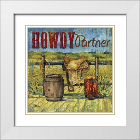 Howdy Partner I White Modern Wood Framed Art Print with Double Matting by Brent, Paul