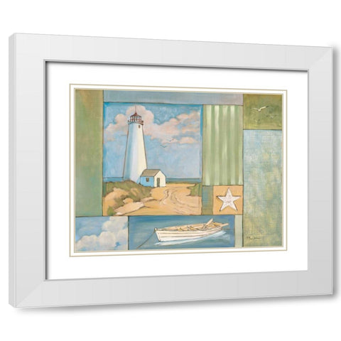 Lighthouse Collage I White Modern Wood Framed Art Print with Double Matting by Brent, Paul